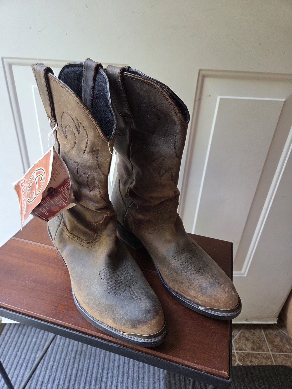 NWT Durango Women's Distressed Tan Slouch Western Boots RD542 Size 8.5W Wide